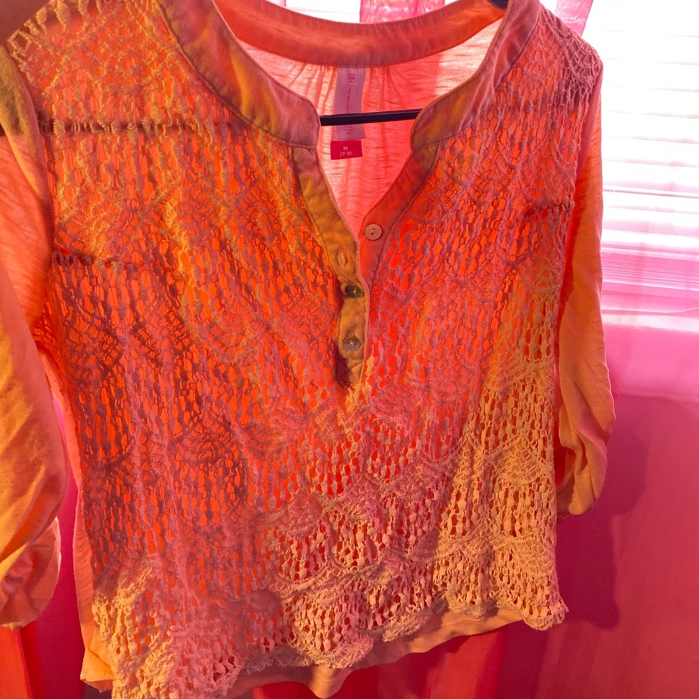 Pink Lace Long-Sleeved Shirt
